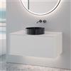 neoro n60 mobile La: 100 cm con 1 scomparto estraibile, lavabo nero spazzolato,, BN0734BB+BN0756WM, n60 [Mobili da Bagno > Mobili con Lavabo Integrato]