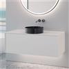 neoro n60 mobile La: 120 cm con 1 scomparto estraibile, lavabo nero spazzolato,, BN0734BB+BN0757WM, n60 [Mobili da Bagno > Mobili con Lavabo Integrato]
