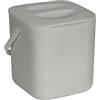 Wenko Cestino rifiuti MOD. Conny pattumiera Cucina autoportante con setaccio Rimovibile per Compost 3 Litri plastica Lavabile Grigio 18x18x19 cm