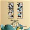Wallity Hanah Home Accessorio decorativo da parete in metallo dipinto a mano (2 pezzi), 32 x 92 x 4 cm, 100% metallo, varianti di colore uniche, perfetto per decorazioni domestiche e esposizione d'arte