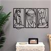 Peryiter Decorazione da parete moderna e minimalista, astratta, in metallo, arte da parete in metallo, per camera da letto, bagno, soggiorno (nero)