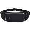 deegbbyi Marsupio Running, Marsupio Sportivo, Borsa Corsa Impermeabile, Cintura da Escursioni per Donne e Uomini con Cerniera e Foro per Cuffie, Fitness, Viaggi, Corsa (Nero)