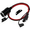 HuaLiSiJi Accendisigari SAE 12V 24V SAE a Presa Accendisigari 14AWG 20A, per Moto, Frullatore, Caricatore Solare (1m)