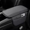 VBGURR - Cuscino per bracciolo auto aggiornato, tappetini universali per bracciolo auto, in pelle PU resistente all'usura, con 2 sacchetti laterali per la conservazione, copertura protettiva per