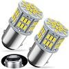Bsxywa 1157 Bay15d P21/5W 12V 24V LED Lampadine, Bianca 6000K, 54SMD, Alta e Bassa Luminosità, Per Luci di Stop Posteriori Luce, Freno Luci di Parcheggio, Non per l'uso su imbarcazioni. (2 Pezzi)