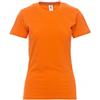 PAYPER Sunrise Lady T-Shirt Maglia Maglietta Mezza Manica Corta Sfiancata da Donna 100% Cotone Girocollo Arancione (S)