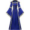 MJGkhiy Vestito Dama Medievale Donna Cerimonia Principessa Abiti con Maniche a Tromba Steampunk Vestiti Rinascimentale Abito Costume Carnevale Strega Dress Feste Vittoriano