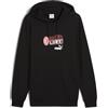 PUMA A.C. Milan - Felpa con Cappuccio ftblNRGY, Adulto, Felpa Casual AC Milan, Prodotto Ufficiale, Unisex, Nero, L