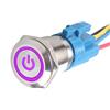 Mintice™ 19 millimetri 12V 5A Viola veicolo auto luce dell'occhio di angelo energia interruttore a bottone in metallo pulsante LED Presa di corrente