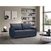 Deshome - Divano letto matrimoniale 2 posti | 3 posti 170x90cm, divano letto con materasso, cuscini da seduta estraibili, struttura pieghevole, tessuto morbido al tatto, CLEOPATRA (Blu)
