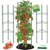 MQUPIN Tomato Plant Support , supporto per piante rampicanti, supporto regolabile in altezza da 130 cm per pomodori, cetrioli, rose, giardini, traliccio in metallo con 20 fascette (3 pezzo)