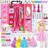 Charmofun 98 Pezzi Vestiti e Accessori per Bambole da 11,5 pollici, Set di Vestiti con Armadio per Bambole Inclusi Abiti, Abito Corto, Top, Pantaloni, Bikini, Regali per Bambine dai 6 anni in su