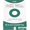 Exacompta - Rif. 13801X - Cartone da 10 custodie da 100 spine bristol a righe non perforate, formato 75 x 125 mm, compatibili con stampanti a getto d'inchiostro, laser e fotocopiatrice, colore: bianco