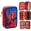 CERDÁ LIFE'S LITTLE MOMENTS Astuccio triplo di Spider-Man con accessori completi e design originale Marvel - Astuccio Spider-Man, matite colorate e accessori per bambini