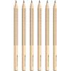 FABER-CASTELL - Set di matite Jumbo Grip Natur, 6 pezzi, durezza HB | Matite in legno a sezione triangolare con zona antiscivolo per scrivere e disegnare comodamente
