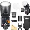 Godox V100-F V100 F Testa Rotonda Fotocamera Flash Camera FLash 2.4G Wireless TTL Speedlight Strobe 100Ws HSS 1/8000s con Batteria Agli Ioni di Litio per Fotocame Fuji