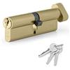 XFORT Serratura a Cilindro per Porta Europea con 3 Chiavi, Serratura Antiurto, Antifurto con Chiave, Alta Sicurezza per Porte in Legno, PVC e Composito, Ottone, Cilindro a Pomolo 40T/40 (80mm)