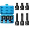 EFUTURETIME Set di 6 Chiavi XZN Millerighe 1/2, M14, M16, M18 Inserti XZN Maschi per Attrezzi a Percussione con Scatola, Cr-Mo, Chiavi a Bussola Multidente Lungo e Corto