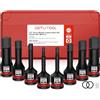 GETLITOOL Set 8PZ 1/2 Inch Bussola a Brugola Metrica 5-19 mm in Acciaio S2, Corredo di Bussole a Impatto Lungo 78mm, 8x Bussole Esagonali per Chiave Pneumatica Dinamometrica con Valigetta