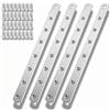 ZHYOPING Set di 4 connettori piatti in acciaio inox, 295 x 20 x 3 mm, argento, robusti connettori in metallo, piastra di collegamento piatta con viti, piastra forata per mobili, armadi, riparazione,