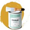 PECTRO Chalk Paint Vernice a Gesso 750ml + Pennello Tondo in Legno Pack - Pittura per Mobili Senza Carteggiare - Chalk Paint Bianco e Colori per legno Efetto Polvere (MOSTARDA)