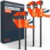 Presch Morsetti da falegname 300mm e 600mm 4 pz - Set di morsetti con forza di serraggio di 150 kg - Acciaio al carbonio e corpo rinforzato in fibra di vetro - Con funzione divaricazione