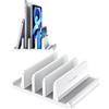VAYDEER Supporto verticale per laptop, supporto verticale 3 in 1 salvaspazio per posizionamento verticale, compatibile con MacBook Air, MacBook Pro, iPad, tablet notebook fino a 17,3 pollici, bianco