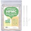 ATNreuro Capsule Vegetali Vuote Taglia 000 (1000 pezzi), con 2 Micro Cucchiai, Vegetariano Trasparente, Compatibile con il Riempimento di Capsule di Dimensioni 000