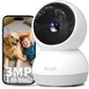 Alaga Telecamera di Sicurezza Interna 2K, Rilevamento AI di Persone e Animali, Wi-Fi 2.4/5 GHz, Rotazione 360°, Visione Notturna, Audio Bidirezionale, Compatibile con Alexa & Google (3 Mesi Cloud)