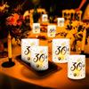 RUNEAY Portacandele a vento per 30° compleanno, 16 pezzi, portacandela antivento, decorazione da tavolo, compleanno, per lumini, candele, portacandele antivento, per 30° compleanno, bellissimo dASS du