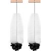 AOOTE Spazzole per Bottiglie, 2 Pezzi Scovolino per Borracce da 33cm, Spazzola Bottiglie in Nylon, con Spugna Morbida e Manico in Legno, per Pulire Senza Graffi Bottiglia in Vetro Sodastream, Nero