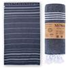 MyStilo Asciugamano per hammam in 100% cotone riciclato, sostenibile e naturale, asciugamano da sauna, telo doccia, asciugamano da bagno, asciugamano da yoga, petrolio, 100 x 200 cm, sultano