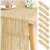 Pesonlook Confezione da 8 Runner da tavola in Garza da 3 m di Lunghezza, Colore Beige, Rustico, Stile Bohémien, per Matrimoni, Addio al Nubilato, Feste, banchetti-55 x 300 cm
