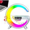YYCFB Altoparlante con luci - Altoparlante di ricarica wireless LED Wireless Altoparlante Intelligente LED Lampada da tavolo, Timer di cambio colore Orologio di sveglia Stand Comodino Luce per la casa