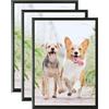 Weikani Set di 3 cornici portafoto A5 in alluminio - Nero - 15 x 21 cm - Per certificati - Per montaggio a parete o esposizione su tavolo