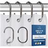 Blau Marité 12 ganci in metallo a forma di C per tenda doccia, antiruggine, anelli decorativi per bagno, Argento, adatti a barre fino a 2,6 cm