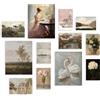 Dazzlewall 12pcs Immagini d'arte della parete del paese francese dell'annata, stampe floreali del cigno, arredamento della galleria cottagecore per camera da letto soggiorno senza cornice