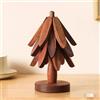 YIYA Sottopentola in Legno per Piatti Caldi Resistente Sottopentola Legno Sottopentola Forma Di Albero Tappetini Isolanti per Piatti Caldi, Pentole, Teiere, Fondue,Ciotola