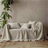 L'Emporio Casa Telo Copridivano Copriletto Tela Grossa Robusta Cotone in Panama 160X260-260x280-360x280 Misure Maxi Lenzuolo Copritutto Cotone Granfoulard Made Italy (BEIGE, 260X280)