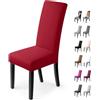 BalladHome Fodera per Sedia, 4 Pezzi, per Sala da Pranzo, Coprisedia, Estensibile, Universale, per Sedie con Schienale Lavabile per Varie Occasioni (4 Pezzi, Rosso)-X