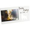 Brandsseller Cornice portafoto con gatto a specchio, 25 x 13 x 1,2 cm, colore: bianco opaco