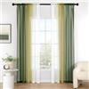 MIULEE Tende Voile Trasparenti Sfumato per Soggiorno Camera da Letto Bagno Cucina Camera da Tenda Finestra Balcone Casa con 2 Pannelli 140X145CM Verde Oliva