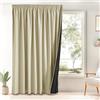 PONY DANCE 100% Tenda Oscurante da Interno 1 Pezzo L 300 x A 245 cm Tende Termiche Isolanti con Ganci per Binario Divisione Curtain per Soggiorno e Camera da Letto, Beige Chiaro