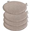 emmevi Set 4 Cuscini Sedia Maculati Rotondi Cotone Con Lacci Lavabili Morbidi Coprisedia Tondo Marrone