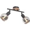 Qazqa vidro - Faretto da soffitto/parete Moderno - 2 luce - L 42 cm - Grigio - Moderno - Soggiorno I Camera da letto I Sala da Pranzo I Cucina
