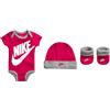 Nike Futura Logo 3pc Set T-Shirt, Rosa (Rush Pink), (Taglia Produttore: 86/92) Unisex-Bambini