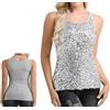 SamHeng Canottiere con paillettes da donna, canotte scintillanti senza maniche, canotte con paillettes scintillanti anni '20 canotte per feste rave glitterate, camicette girocollo glitterate per costumi