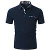YCUEUST Cotone Polo Uomo Lattice Manica Corta Basic Tennis Golf T-Shirt (M, A-Blu)