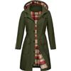 Tuopuda Giacca Impermeabile Donna Antivento Leggera Giacca a Vento Pioggia con Cappuccio Lungo Antipioggia Trench Impermeabile Raincoat Zipper Softshell Jacket Cappotto Parka, verde militare, M