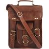 URBAN LEATHER Borsa a tracolla piccola da 30,5 cm, marrone, vintage, per uomo e donna, Marrone, 10x3.5x12 inches